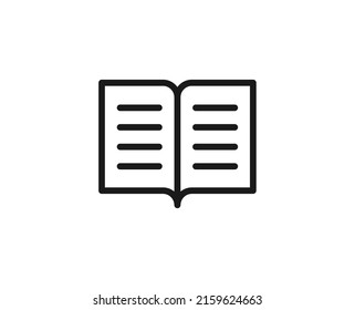 Single line icon of book High quality vector illustration for design, web sites, internet shops, online books etc. Editable stroke in trendy flat style isolated on white background 