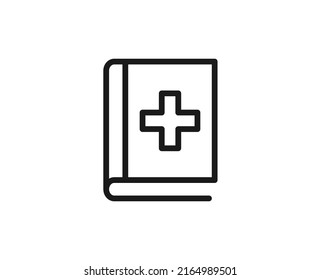 Single line icon of book High quality vector illustration for design, web sites, internet shops, online books etc. Editable stroke in trendy flat style isolated on white background 