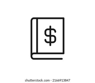 Single line icon of book High quality vector illustration for design, web sites, internet shops, online books etc. Editable stroke in trendy flat style isolated on white background 