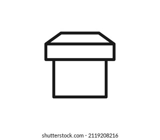 Single line icon of box on isolated white background. High quality editable stroke for mobile apps, web design, websites, online shops etc. 