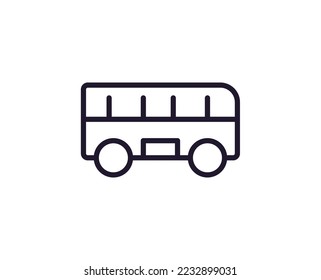 Icono de línea única de autobús Ilustración vectorial de alta calidad para el diseño, sitios web, tiendas de internet, libros en línea, etc. Acto editable en estilo plano de moda aislado en fondo blanco 