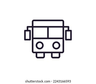 Einzelzeilensymbol des Busses Hochwertige Vektorgrafik für Design, Websites, Internet-Shops, Online-Bücher usw. Bearbeitbarer Strich im trendigen, flachen Stil einzeln auf weißem Hintergrund 
