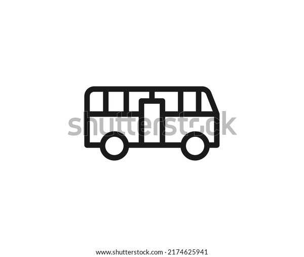 Single line icon\
of bus. High quality vector illustration for design, web sites,\
internet shops, online books etc. Editable stroke in trendy flat\
style isolated on white background\
