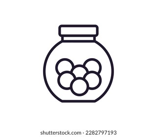 Single line icon of candy High quality vector illustration for design, web sites, internet shops, online books etc. Editable stroke in trendy flat style isolated on white background 