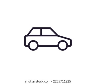 Einzeilige Symbol des Autos auf einzeln weißem Hintergrund. Hochwertiger editierbarer Schlaganfall für mobile Apps, Web-Design, Websites, Online-Shops etc. 