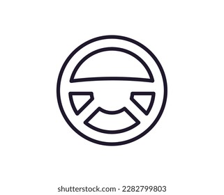 Icono de línea única de la rueda del coche sobre fondo blanco aislado. Gran calidad editable de golpe para aplicaciones móviles, diseño web, sitios web, tiendas en línea, etc. 