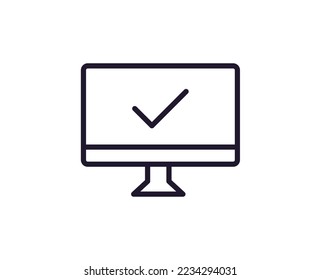 Single line icon of check High quality vector illustration for design, web sites, internet shops, online books etc. Editable stroke in trendy flat style isolated on white background 