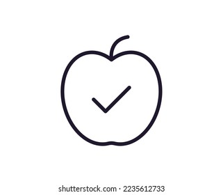 Single line icon of check High quality vector illustration for design, web sites, internet shops, online books etc. Editable stroke in trendy flat style isolated on white background 