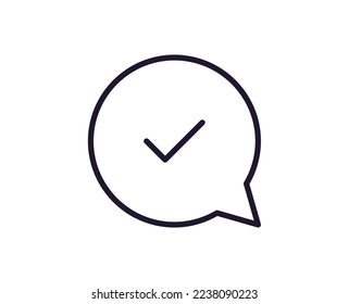 Single line icon of check High quality vector illustration for design, web sites, internet shops, online books etc. Editable stroke in trendy flat style isolated on white background 