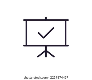 Icono de una sola línea de verificación Ilustración vectorial de alta calidad para el diseño, sitios web, tiendas de internet, libros en línea, etc. Acto editable en estilo plano de moda aislado en fondo blanco 