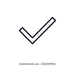 Single line icon of check High quality vector illustration for design, web sites, internet shops, online books etc. Editable stroke in trendy flat style isolated on white background 