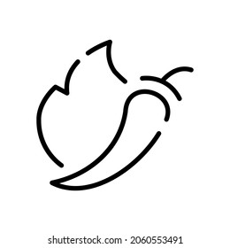 Single line icon of chilli paper. High quality vector illustration for design, web sites, internet shops, online books etc. Editable stroke in trendy flat style isolated on white background 