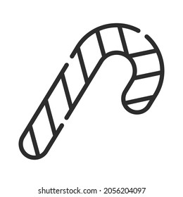 Single line icon of christmas candy. High quality vector illustration for design, web sites, internet shops, online books etc. Editable stroke in trendy flat style isolated on white background 