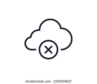 Single line icon of cloud. High quality vector illustration for design, web sites, internet shops, online books etc. Editable stroke in trendy flat style isolated on white background 