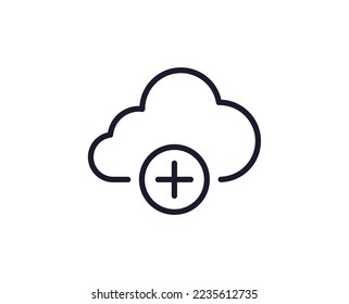 Icono de una sola línea de la nube. Ilustración vectorial de alta calidad para el diseño, sitios web, tiendas de internet, libros en línea, etc. Accidente editable en estilo plano a la moda aislado en fondo blanco 