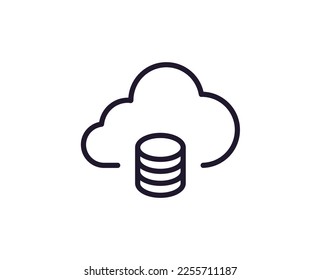 Single line icon of cloud. High quality vector illustration for design, web sites, internet shops, online books etc. Editable stroke in trendy flat style isolated on white background 