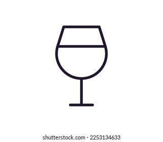 Single line icon of cocktail on isolated white background. High quality editable stroke for mobile apps, web design, websites, online shops etc. 