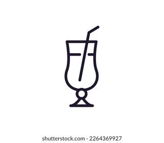 Icono de una línea de cóctel sobre fondo blanco aislado. Gran calidad editable de golpe para aplicaciones móviles, diseño web, sitios web, tiendas en línea, etc. 