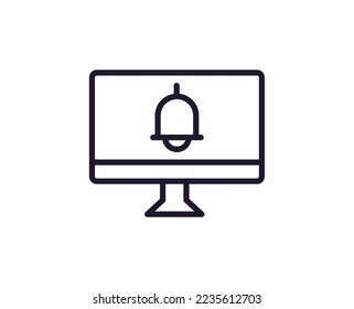 Single line icon of computer High quality vector illustration for design, web sites, internet shops, online books etc. Editable stroke in trendy flat style isolated on white background 
