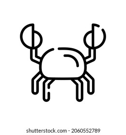 Single line icon of crab. High quality vector illustration for design, web sites, internet shops, online books etc. Editable stroke in trendy flat style isolated on white background 