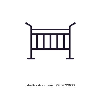Single line icon of cradle. High quality vector illustration for design, web sites, internet shops, online books etc. Editable stroke in trendy flat style isolated on white background 