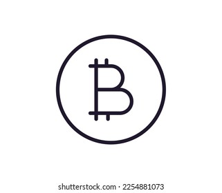 Icono de línea única de cripto sobre fondo blanco aislado. Gran calidad editable de golpe para aplicaciones móviles, diseño web, sitios web, tiendas en línea, etc. 