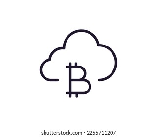 Icono de línea única de cripto sobre fondo blanco aislado. Gran calidad editable de golpe para aplicaciones móviles, diseño web, sitios web, tiendas en línea, etc. 