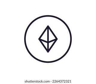 Single line icon of crypto on isolated white background. High quality editable stroke for mobile apps, web design, websites, online shops etc. 