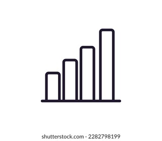 Single line icon of diagram on isolated white background. High quality editable stroke for mobile apps, web design, websites, online shops etc