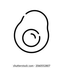Icono de una sola línea de huevo. Ilustración vectorial de alta calidad para el diseño, sitios web, tiendas de internet, libros en línea, etc. Accidente editable en estilo plano a la moda aislado en fondo blanco 