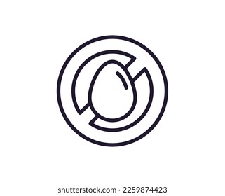 Single line icon of egg High quality vector illustration for design, web sites, internet shops, online books etc. Editable stroke in trendy flat style isolated on white background 