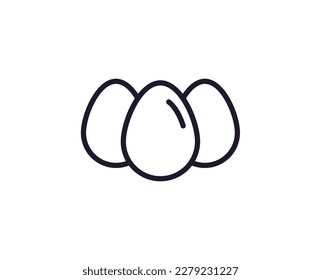 Single line icon of egg High quality vector illustration for design, web sites, internet shops, online books etc. Editable stroke in trendy flat style isolated on white background 