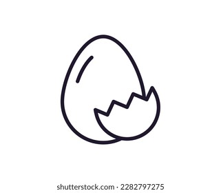 Single line icon of egg High quality vector illustration for design, web sites, internet shops, online books etc. Editable stroke in trendy flat style isolated on white background 