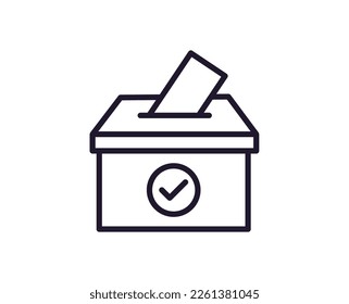 Single line icon of election on isolated white background. High quality editable stroke for mobile apps, web design, websites, online shops etc. 