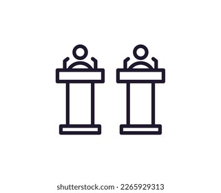 Single line icon of election on isolated white background. High quality editable stroke for mobile apps, web design, websites, online shops etc. 