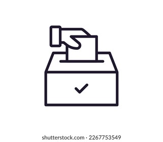 Single line icon of election on isolated white background. High quality editable stroke for mobile apps, web design, websites, online shops etc. 