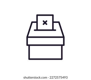 Single line icon of election on isolated white background. High quality editable stroke for mobile apps, web design, websites, online shops etc. 