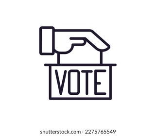 Single line icon of election on isolated white background. High quality editable stroke for mobile apps, web design, websites, online shops etc. 