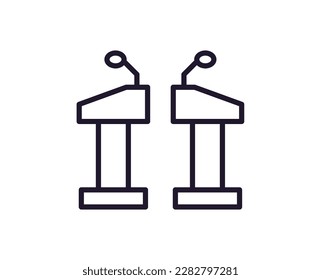 Single line icon of election on isolated white background. High quality editable stroke for mobile apps, web design, websites, online shops etc. 