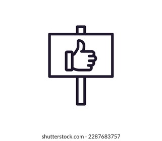 Single line icon of election on isolated white background. High quality editable stroke for mobile apps, web design, websites, online shops etc. 