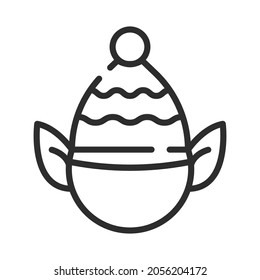 Single line icon of elf. High quality vector illustration for design, web sites, internet shops, online books etc. Editable stroke in trendy flat style isolated on white background 