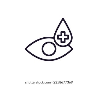 Single line icon of eye on isolated white background. High quality editable stroke for mobile apps, web design, websites, online shops etc