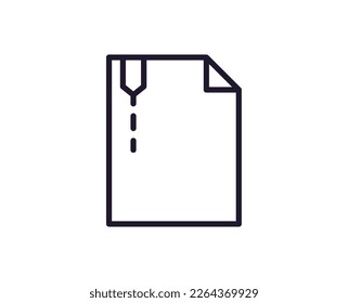 Single line icon of file on isolated white background. High quality editable stroke for mobile apps, web design, websites, online shops etc. 