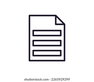 Single line icon of file on isolated white background. High quality editable stroke for mobile apps, web design, websites, online shops etc. 