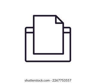 Single line icon of file on isolated white background. High quality editable stroke for mobile apps, web design, websites, online shops etc. 