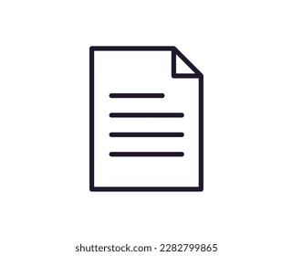 Single line icon of file on isolated white background. High quality editable stroke for mobile apps, web design, websites, online shops etc. 