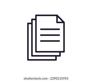 Single line icon of file on isolated white background. High quality editable stroke for mobile apps, web design, websites, online shops etc. 