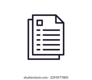 Single line icon of file on isolated white background. High quality editable stroke for mobile apps, web design, websites, online shops etc. 