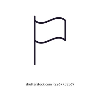 Single line icon of flag High quality vector illustration for design, web sites, internet shops, online books etc. Editable stroke in trendy flat style isolated on white background 