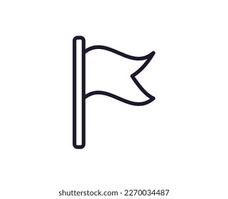 Single line icon of flag High quality vector illustration for design, web sites, internet shops, online books etc. Editable stroke in trendy flat style isolated on white background 